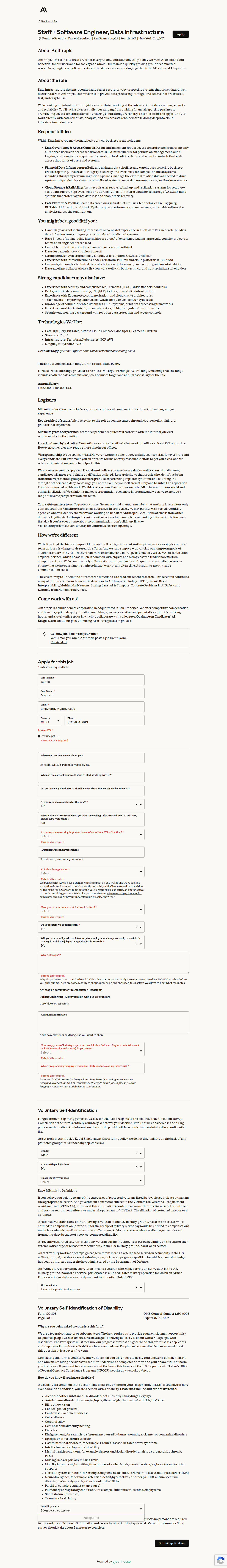 filled form