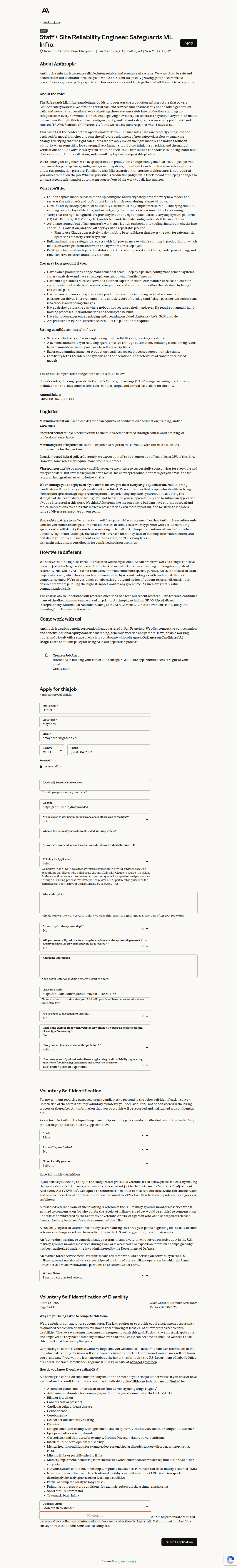 filled form