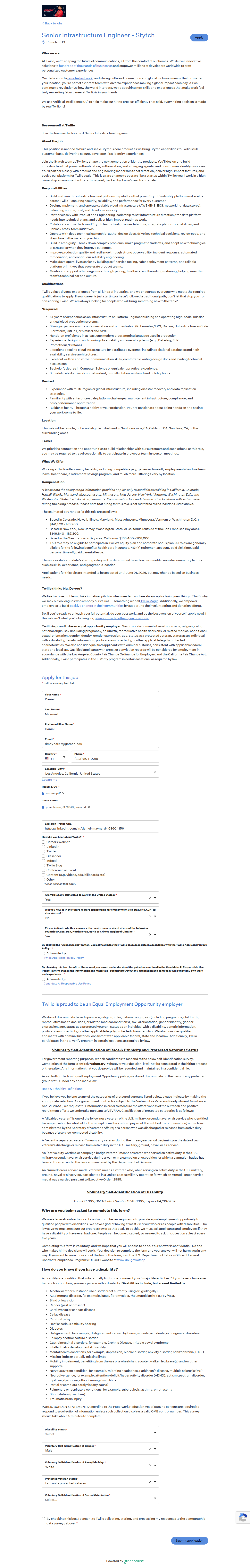 filled form