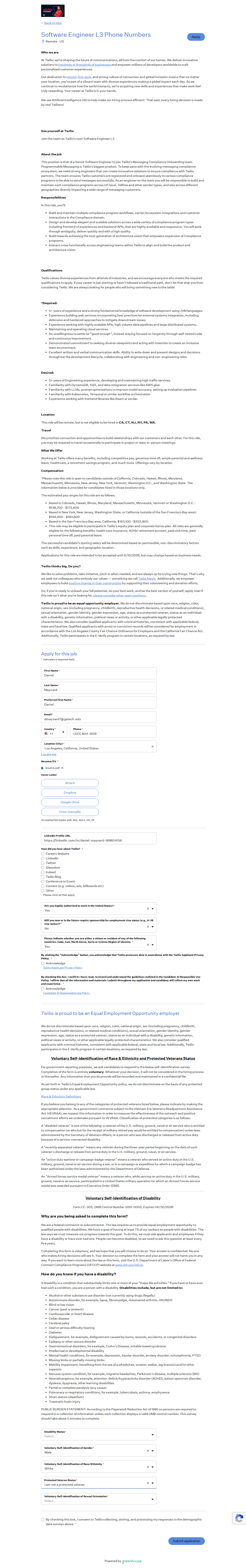 filled form