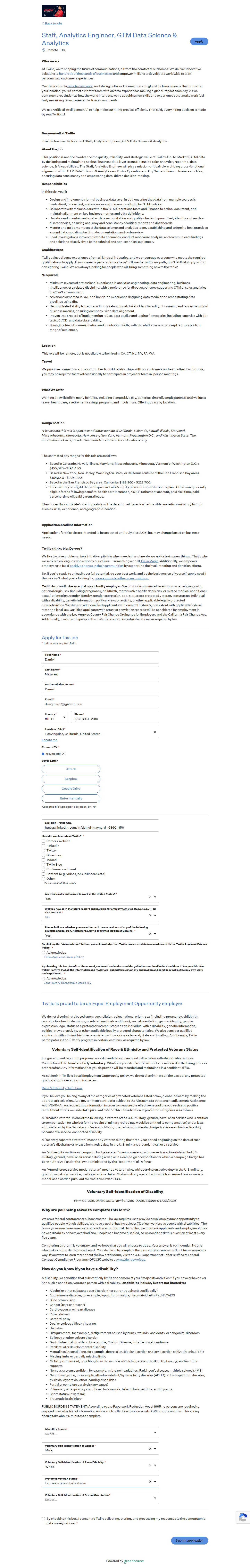 filled form