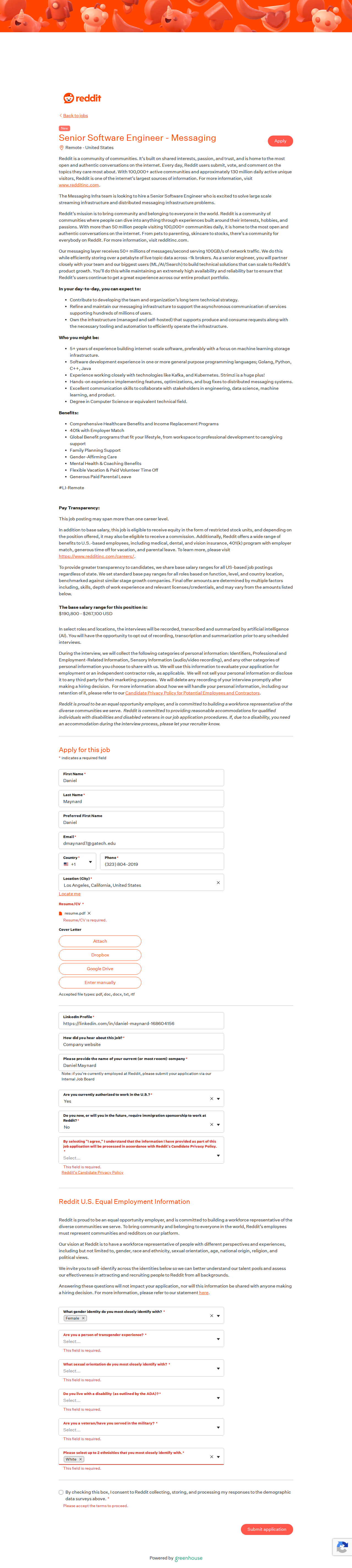 filled form