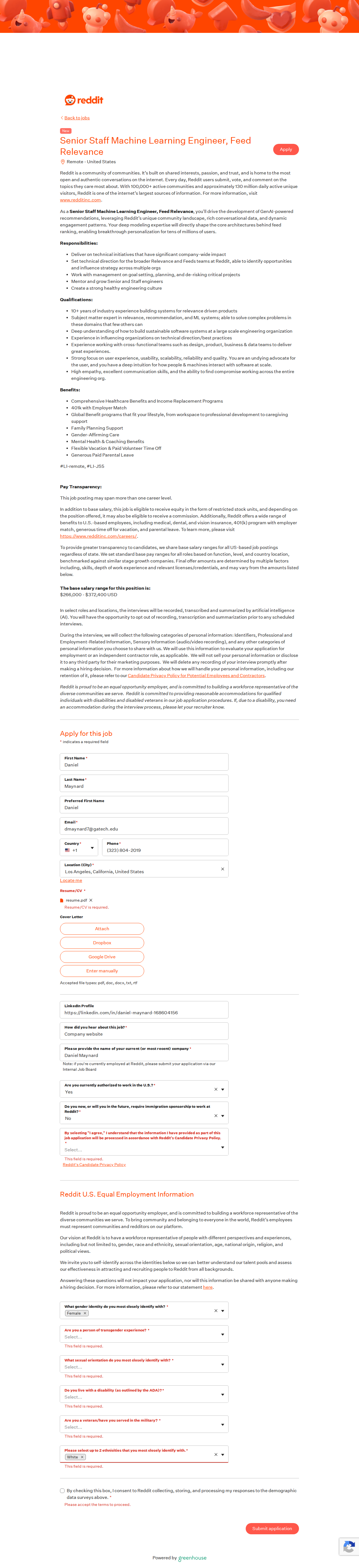 filled form