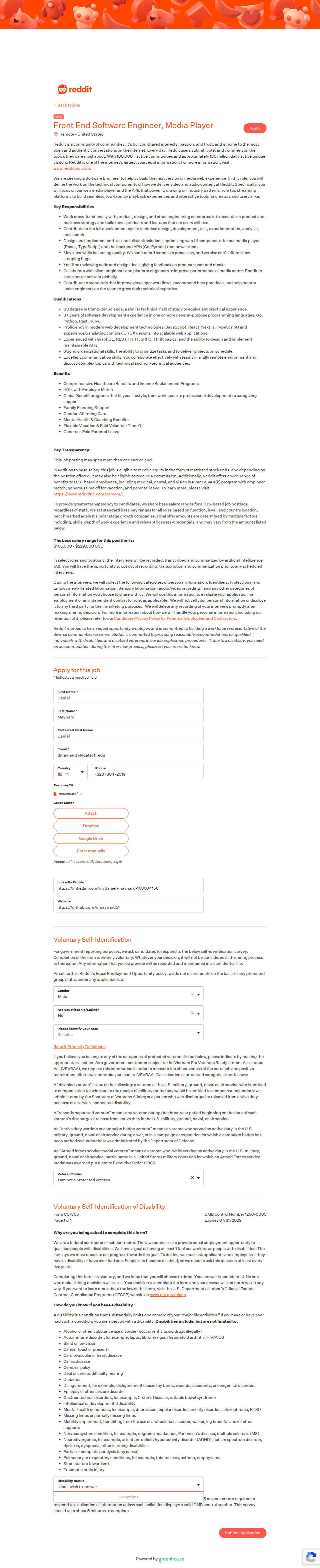 filled form