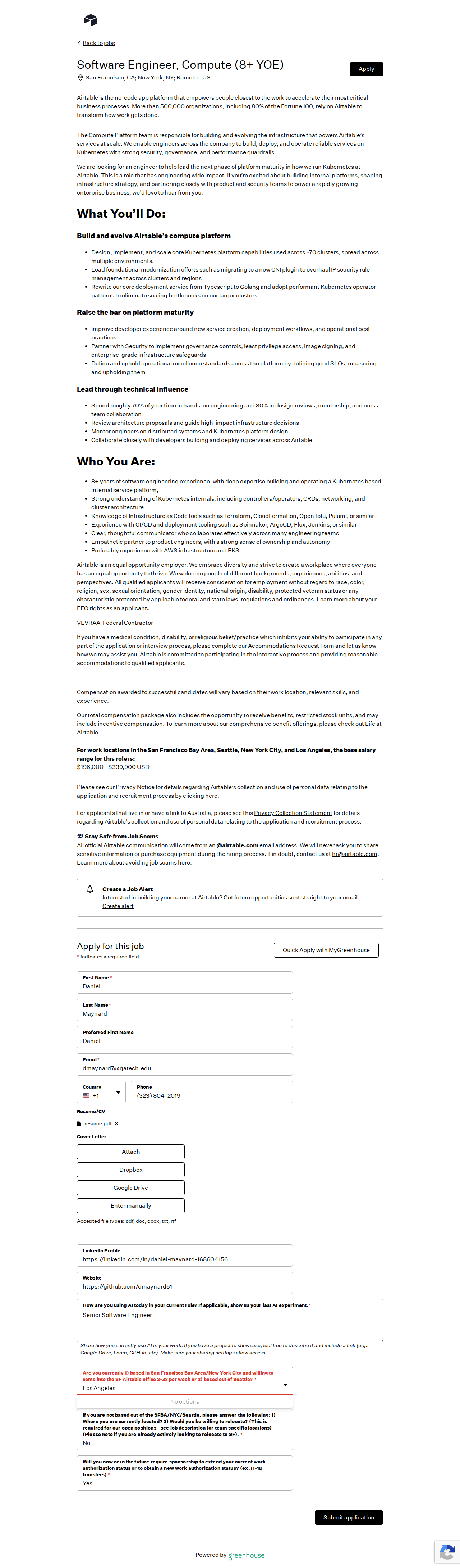 filled form