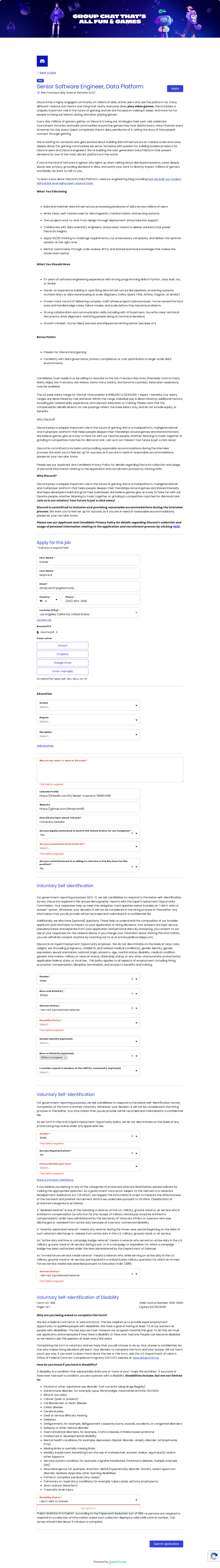 filled form